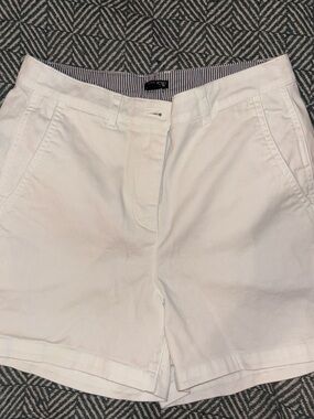 J. Crew White High-Rise  Shorts